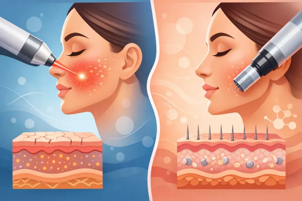 Laser Resurfacing vs Microneedling